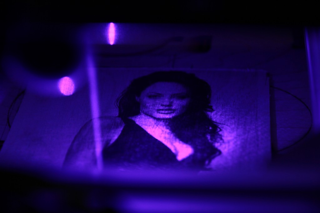 Angelina Jolie laser photoengraving