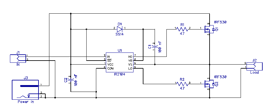 Half-bridge key for laser control