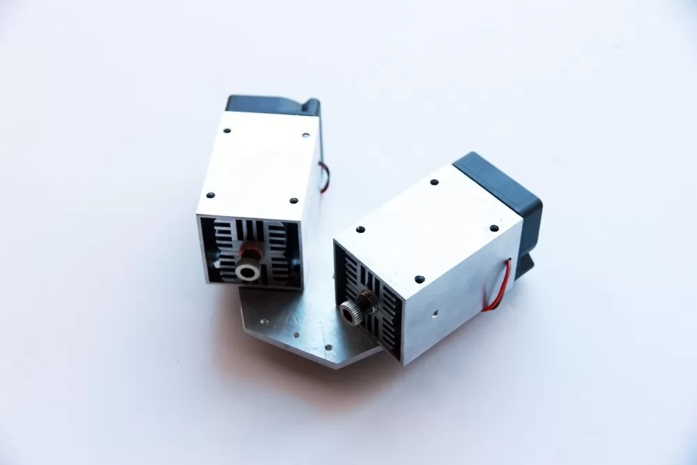 The Endurance 20 Watt (20000 mw) 445 nm double-beam diode laser add-on (attachment) for a 3D printer, a CNC and an engraving machine