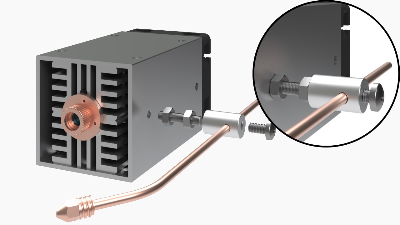 An Endurance laser air nozzle: ver 1.0 / ver 2.0 (fully open-source). Make your laser cutting fast and accurate!