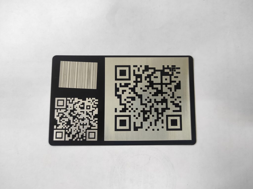 QR code laser engraved