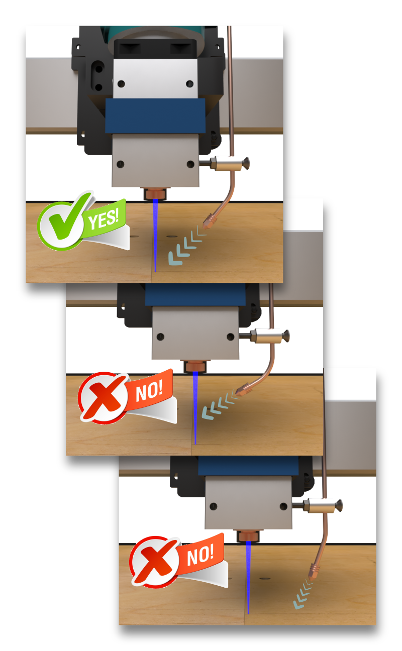 air nozzle position (airflow direction)