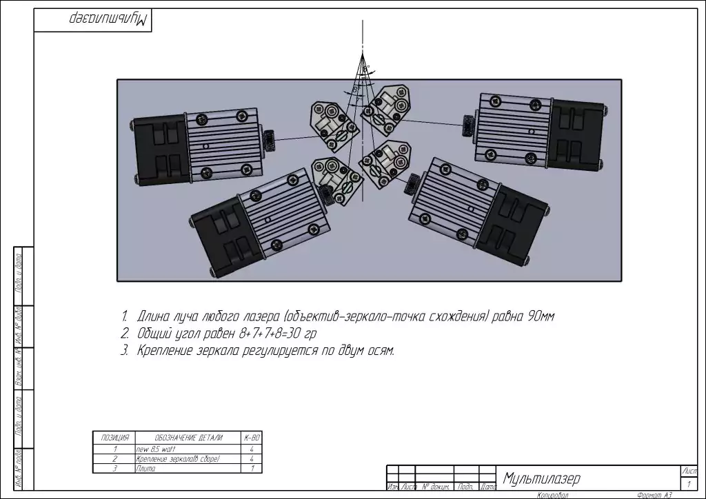 An Endurance quadro laser beam module (PDF added).