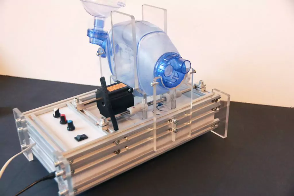 An open-source ventilator for lungs. A robotized the Ambu breathing system. It saves lives.