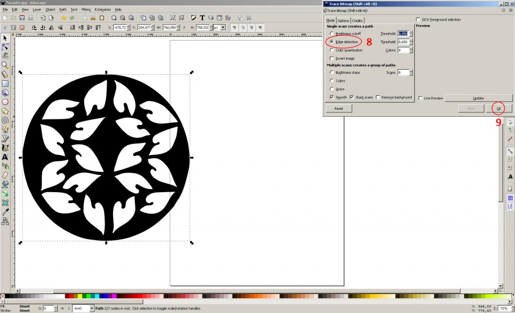 Preparing a g-code with an Inkscape + J Tech Photonics plugin