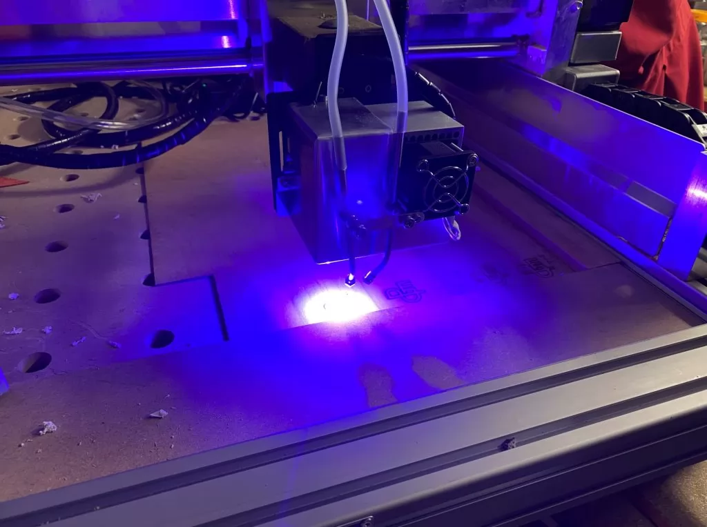 15 watt (15000 mw) Endurance laser head in action