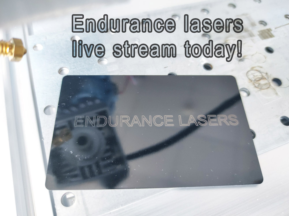 Online live stream today (18-th of October) on Endurance lasers Facebook group.