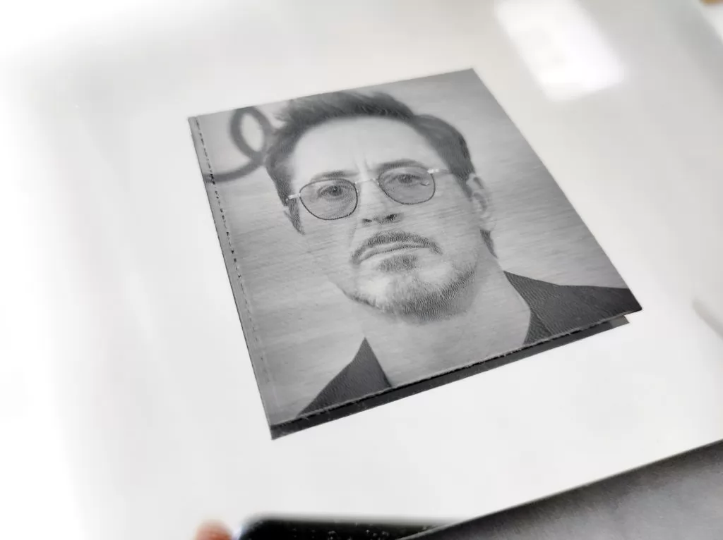 Robert Downey Jr - laser photoengraving