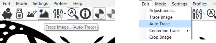 Right click the trace icon or select from the Edit Menu