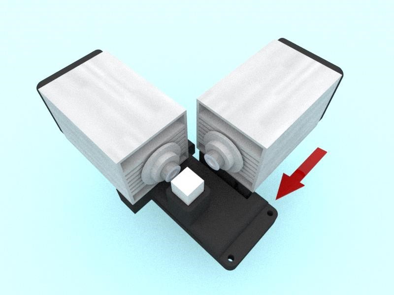 Install the diode, the beam of which passes through the prism without refraction, on the adjustment bracket