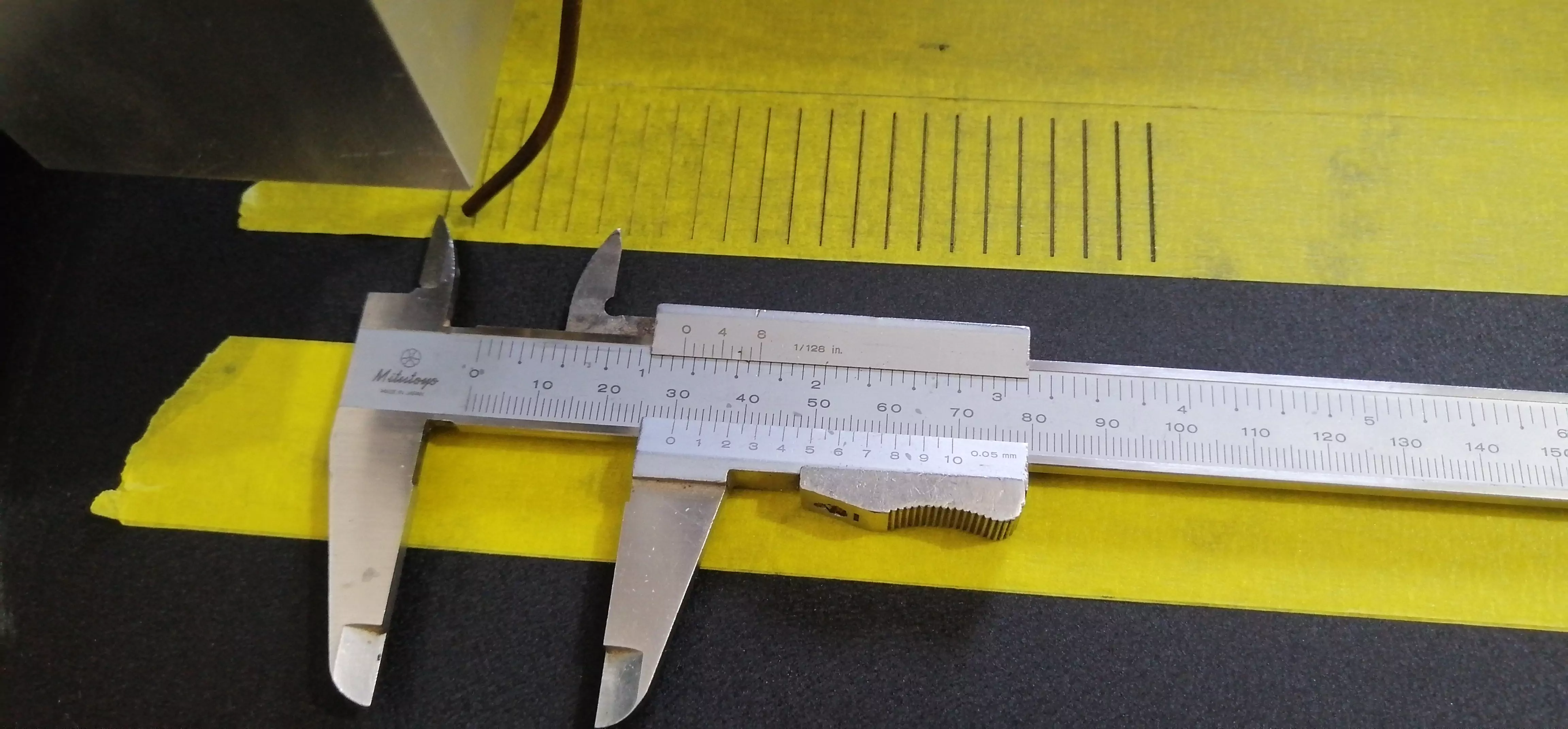 Laser cutting of a Masking tape stencil with a diode laser