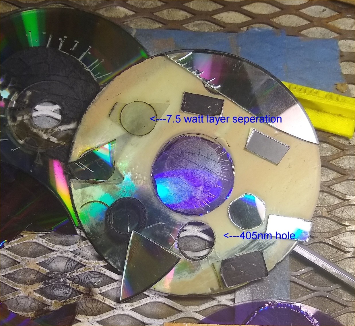 DVD disk laser cut