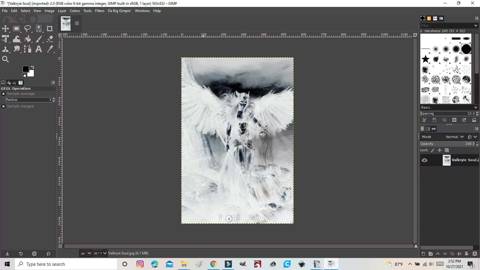 GIMP - preparing the image for laser engraving inversing image