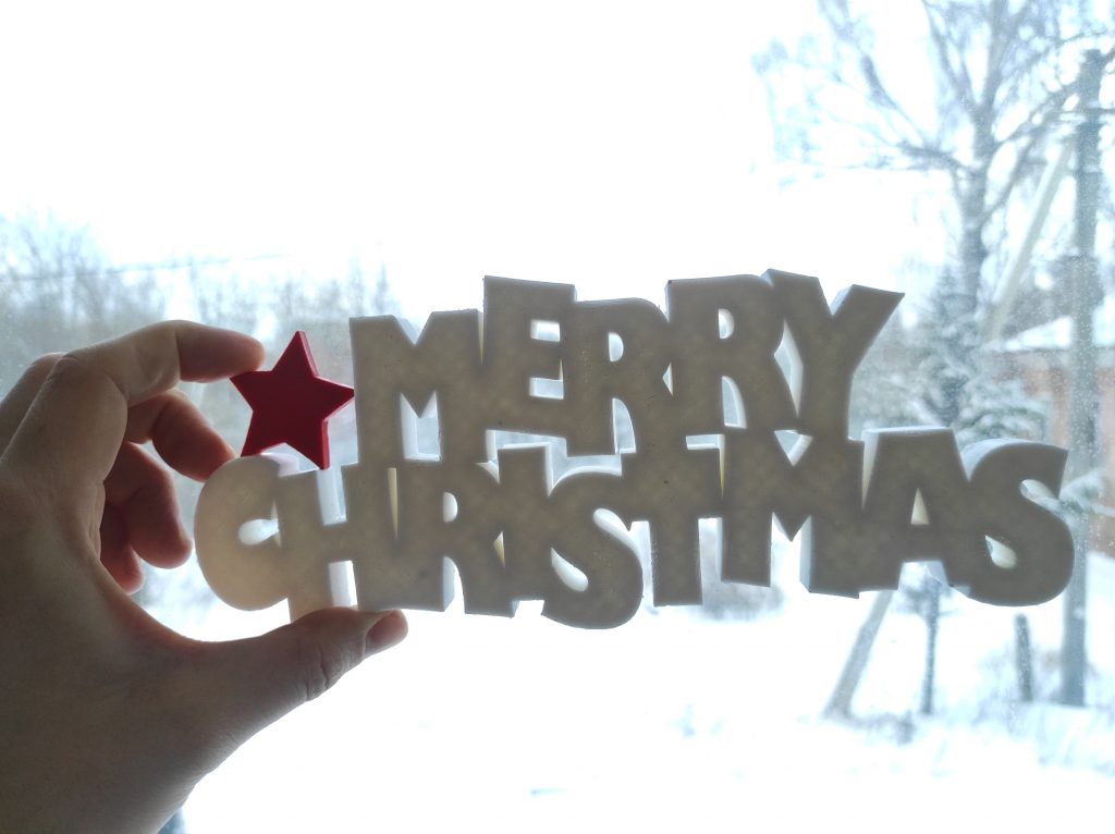 3D printed ornament - Merry Christmas