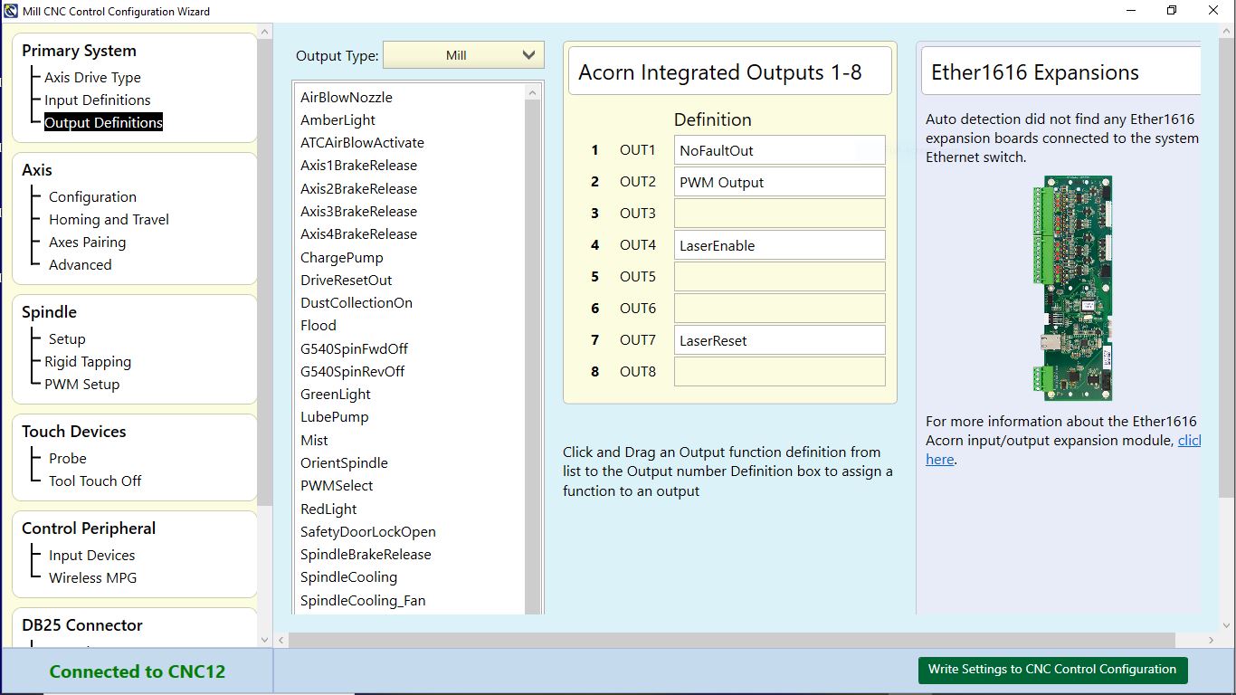 acorn laser output definitions