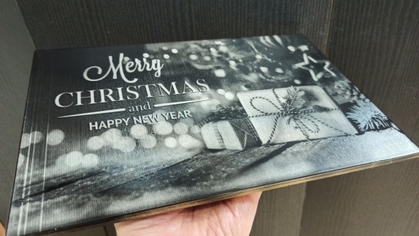 Merry Christmas laser tile engraved