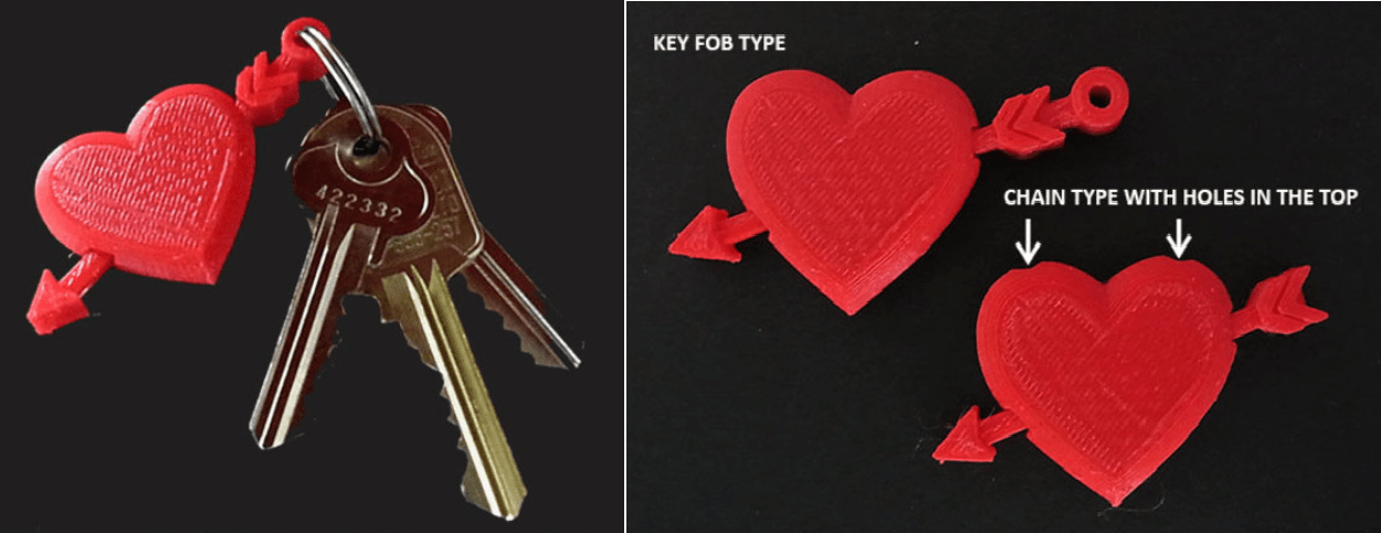 Valentines Day Heart key Chain