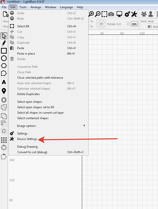 Lightburn settings