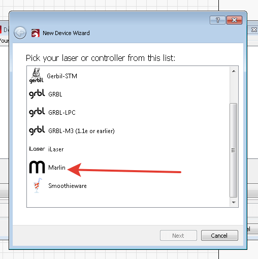 Lightburn settings Marlin firmware