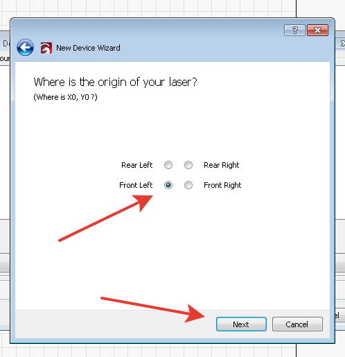 Lightburn settings Orgin