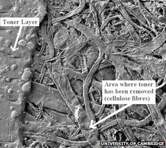 Paint Removal (toner) from Paper using DPSSL laser and a galvoscanner