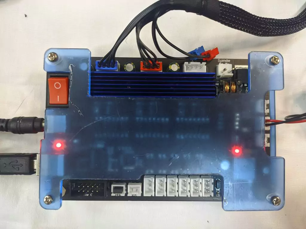 Sainsmart (Genmitsu control board) with stepper motors and laser wiring