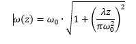 Waist of single-mode laser radiation - determining the depth of focus.