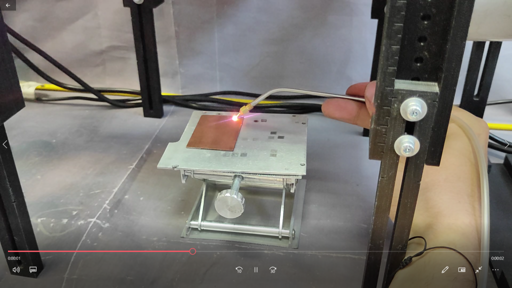 Laser drilling of a fiberglass with a 50 watt Endurance Laser