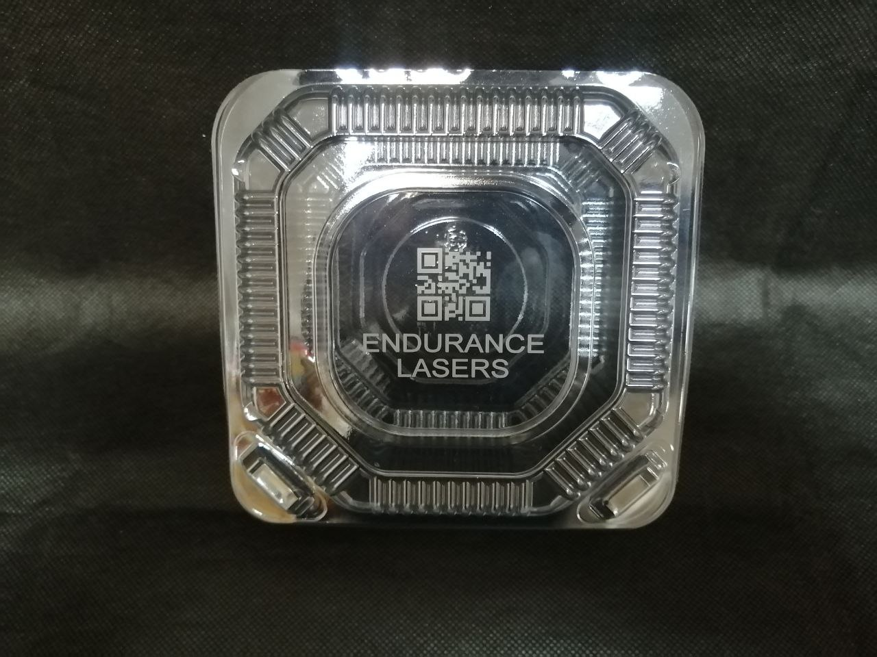 QR code marking on transparent food container